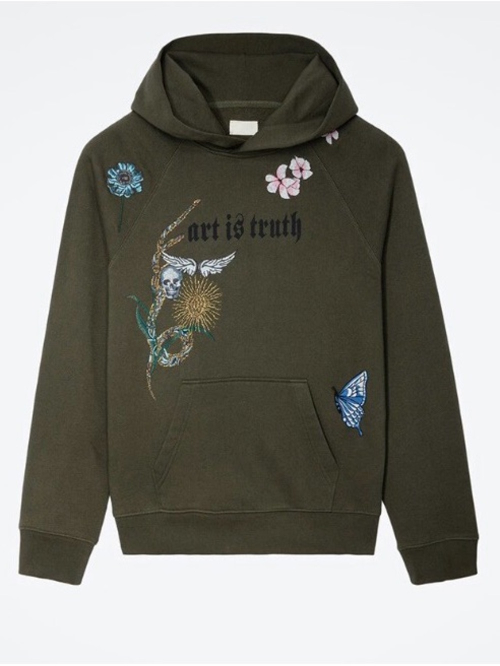 Zadig & Voltaire Greorgy Holly Hoodie Olive Green - Picture 2 of 11